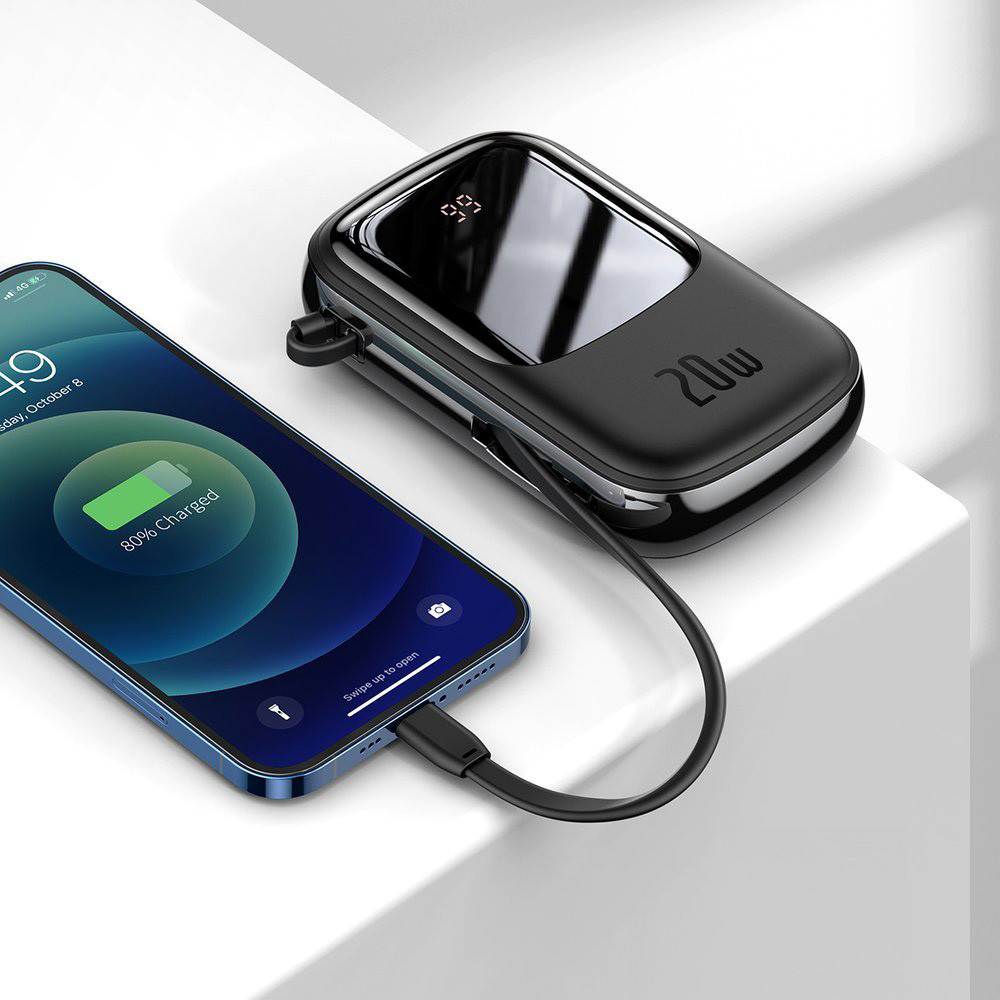 Power Bank Baseus Qpow Digital Display Quick Charging Power Bank 20W 20000mAh Black (PPQD-H01)