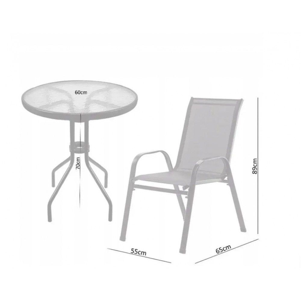 Комплект садових меблів ZMO-S-2-YLST-012-CZ чорний