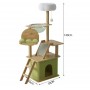 Кігтеточка-комплекс Volso Y-18 для котів з поличками та будиночком, стійка конструкція, висота 1 м