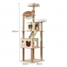 Кігтеточка-комплекс для кота Volso Y-2, з поличками та будиночком, стійка конструкція