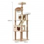 Кігтеточка-комплекс для кота Volso Y-2, з поличками та будиночком, стійка конструкція