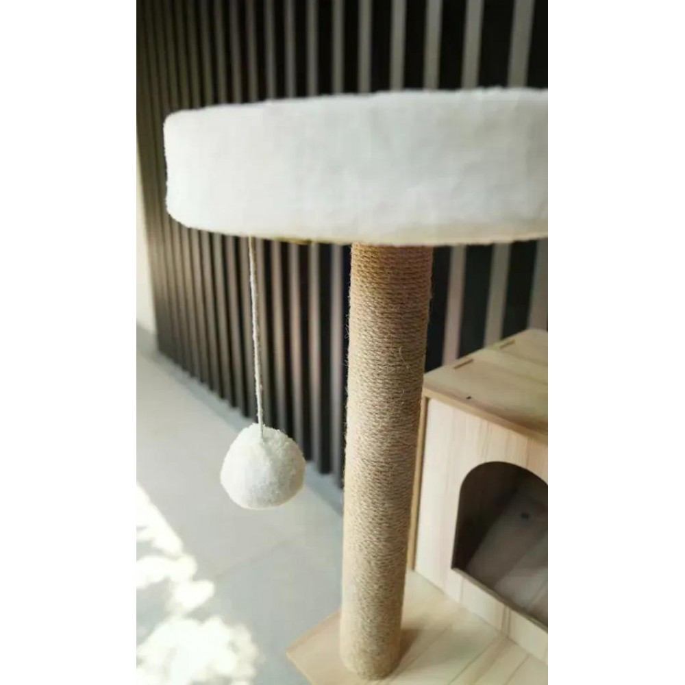 Кігтеточка-комплекс для кота Volso Y-2, з поличками та будиночком, стійка конструкція