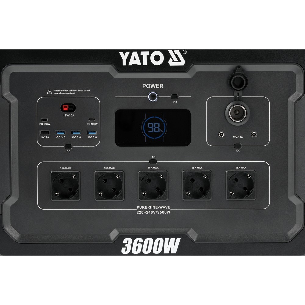 Зарядна станція YATO YT-83096 LiFePO4 3600 Вт / 3072 Вт*год