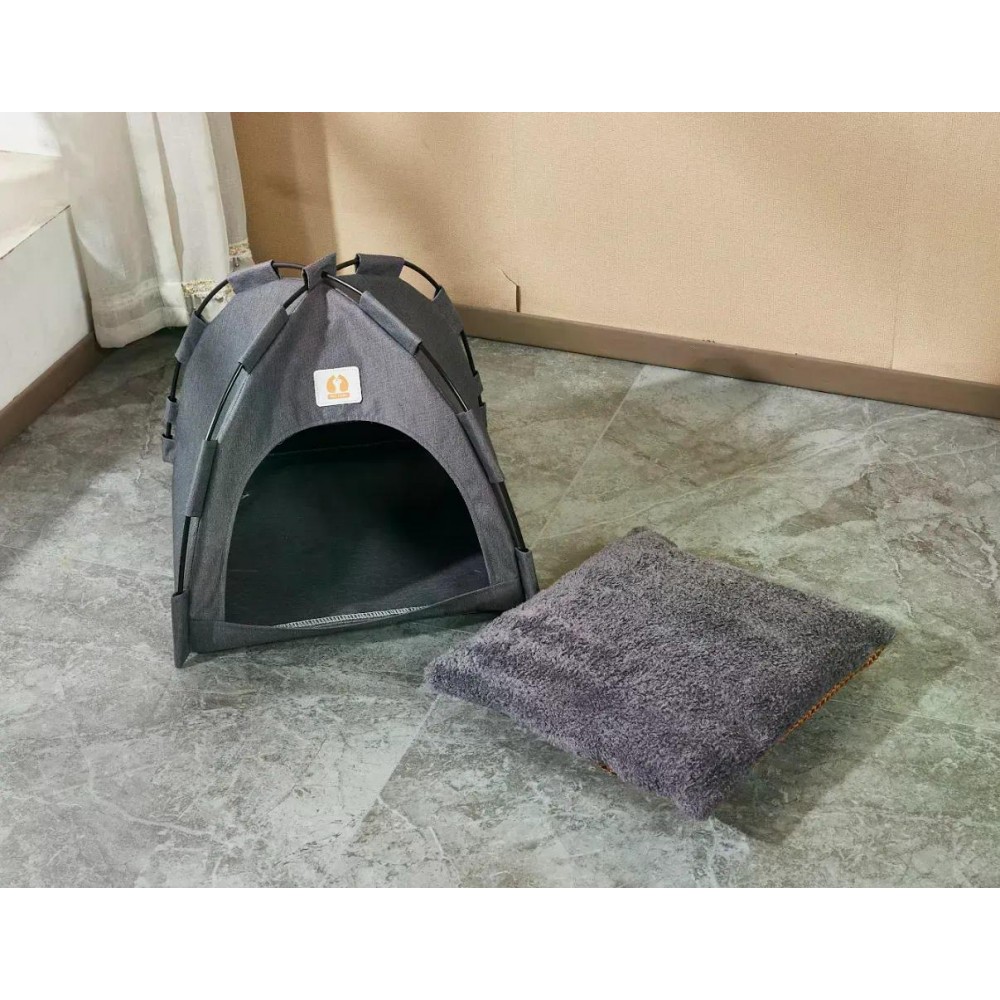 Намет-лежанка для кота/собаки Volso Z09L, S, світло-сірий, м’який матеріал