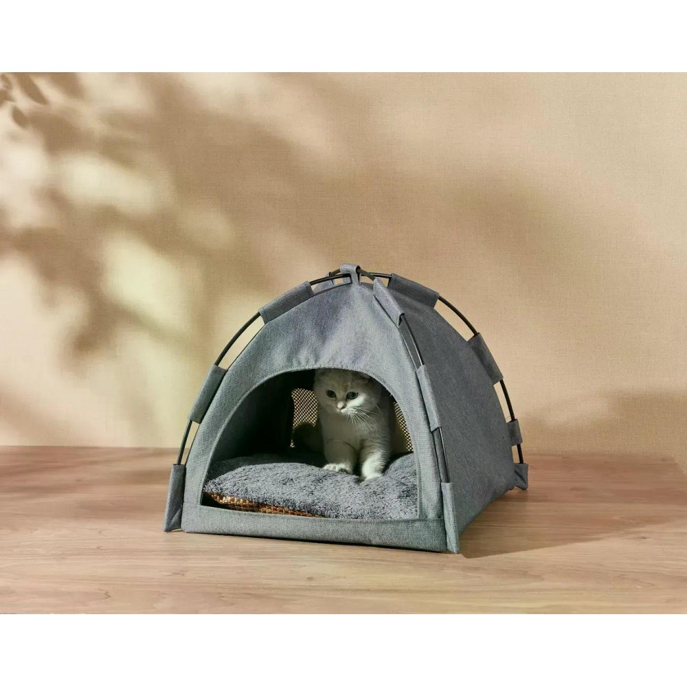 Намет-лежанка для кота/собаки Volso Z09L, S, світло-сірий, м’який матеріал