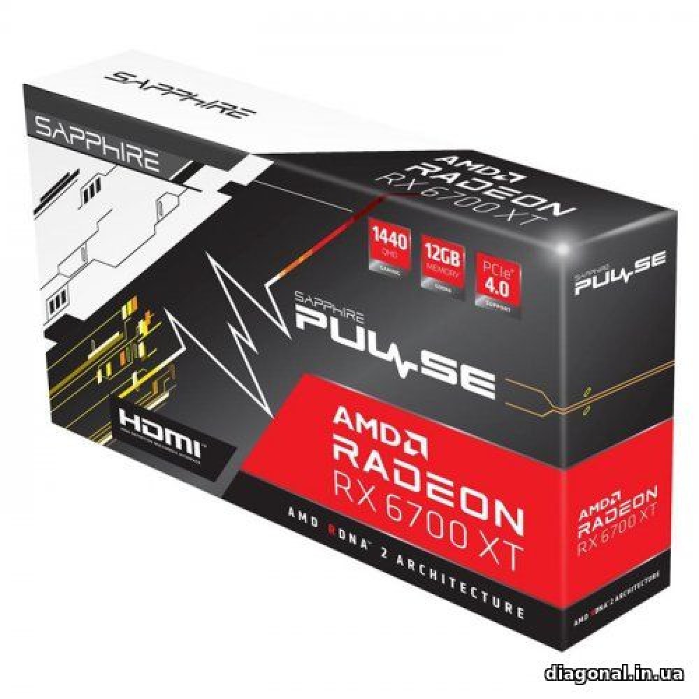 Видеокарта Sapphire PULSE Radeon RX 6700 XT 12GB 11306-02-20G
