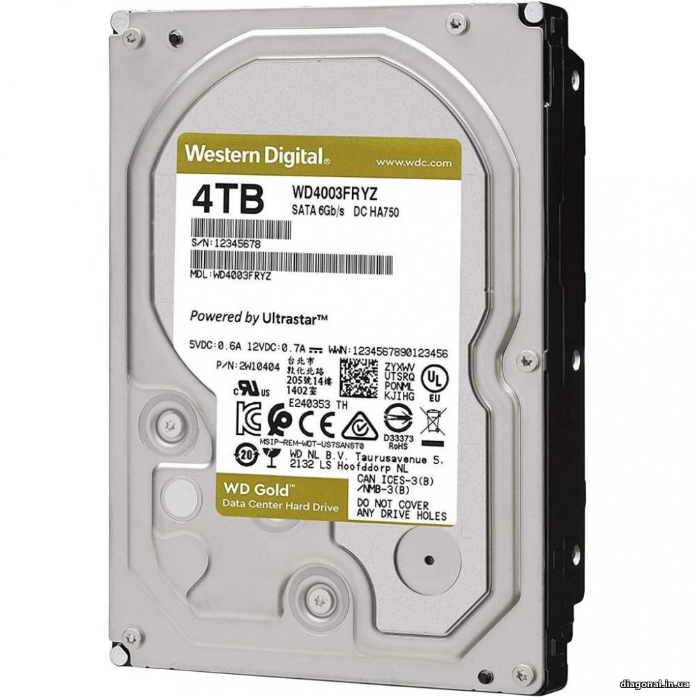 Жесткий диск WD Gold Enterprise Class 4 TB (WD4003FRYZ)