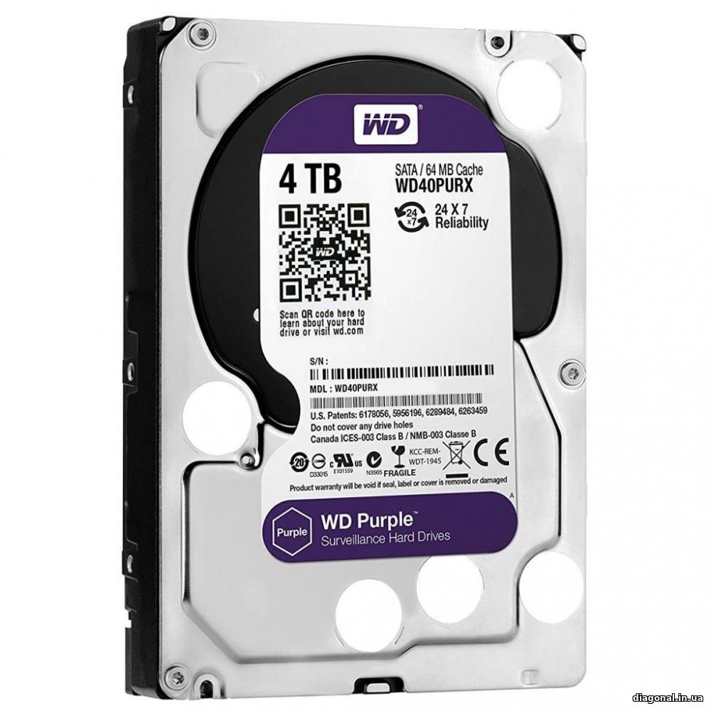 Жесткий диск WD Purple WD40PURZ 4 ТБ