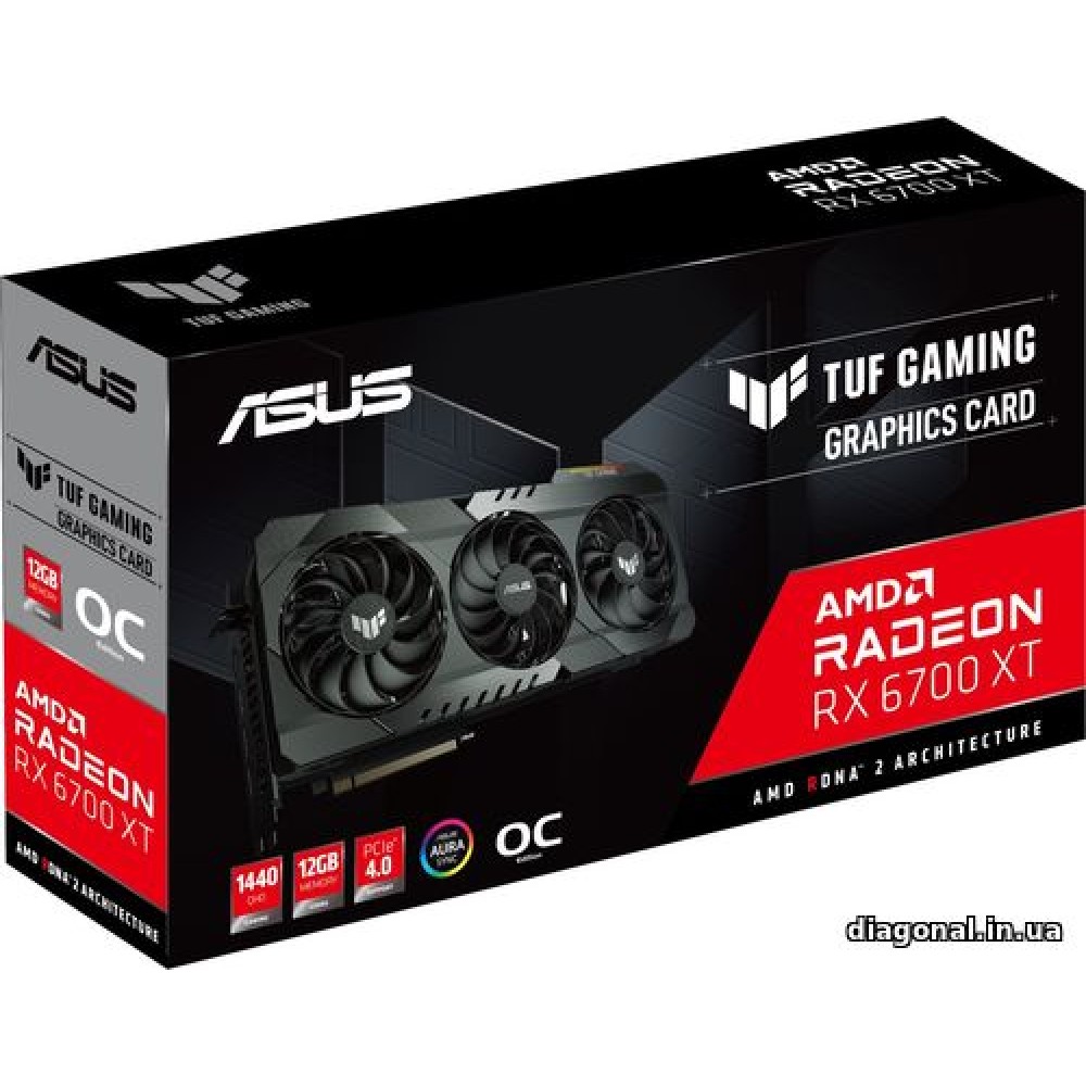 Видеокарта Asus Radeon RX 6700 XT TUF OC (TUF-RX6700XT-O12G-GAMING)