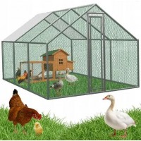 Курник металевий з частковим покриттям 4,5x3x1,95 м для курей, кролів та інших домашніх тварин GardenLine TUN4030
