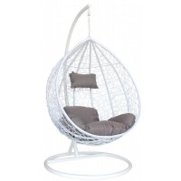 Підвісне крісло-гойдалка кокон з подушкою L Garden Line FAT6849 біле