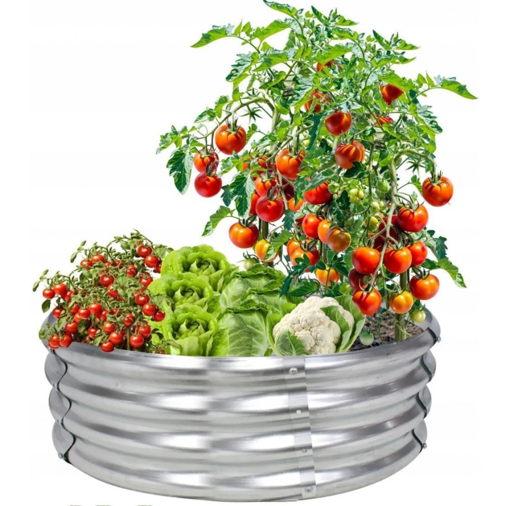 Кругла садова клумба,грядка для овочів і квітів, оцинкована, 60 х 60 х 30 см, Garden Line ZAK8359