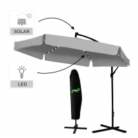 Парасоля садова з LED підсвіткою та чохлом 300 см GardenLine GAO1497 сіра