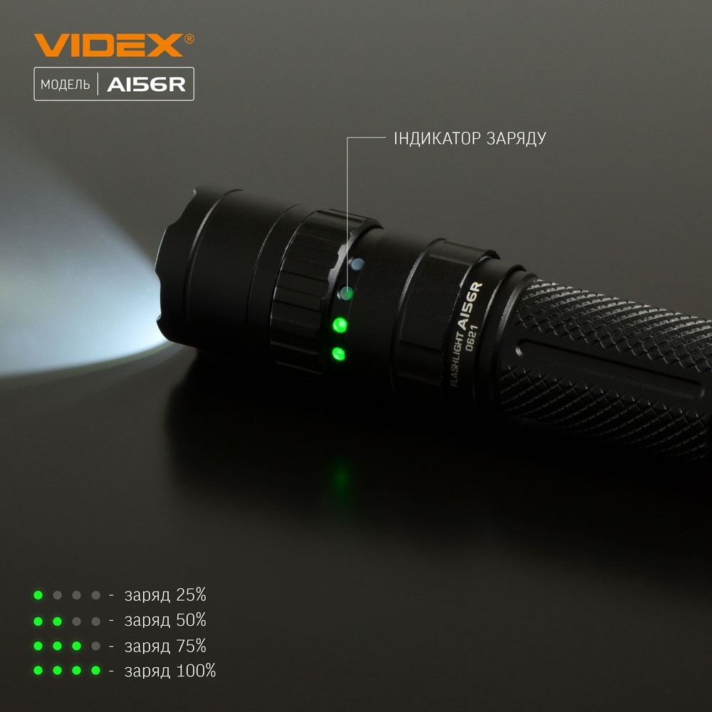 Портативний світлодіодний ліхтарик VIDEX VLF-A156R 1700Lm 6500K